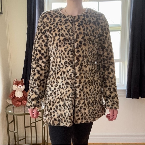 Vintage Style Leopard Faux Fur Jacket - Picture 3 of 6